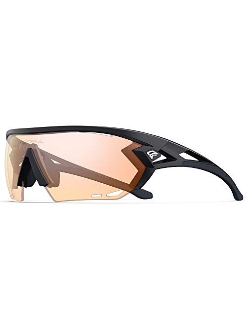 TOREGE Sports Sunglasses with 1.4mm Polarized Lens For Men Women Cycling Running Fishing Driving Golf Glasses TR18 Eagle-s