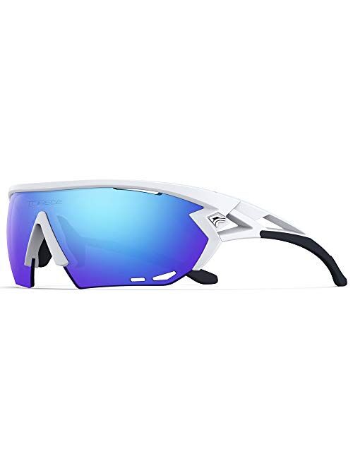 TOREGE Sports Sunglasses with 1.4mm Polarized Lens For Men Women Cycling Running Fishing Driving Golf Glasses TR18 Eagle-s