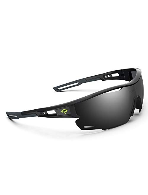 TOREGE Polarized Sports Sunglasses for Men Women Running Fishing Cycling Driving Glasses TR21