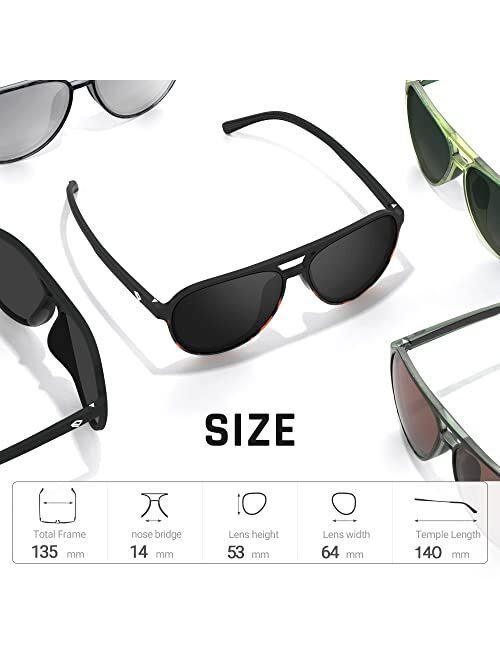 Torege Aviator Sunglasses Polarized Sunglasses for Men Women Sports Glasses Fishing Boating Beach Golf Driving TR75