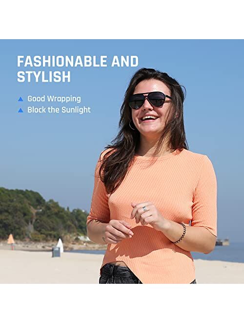 Torege Aviator Sunglasses Polarized Sunglasses for Men Women Sports Glasses Fishing Boating Beach Golf Driving TR75