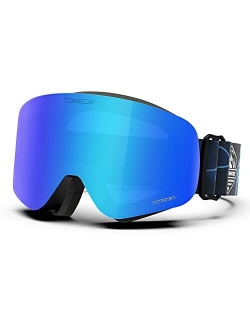 TOREGE Ski Goggles Anti Fog Dual-Layer UV Protection Snowboard Goggles OTG Snow Goggles for Men Women