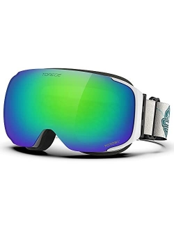 TOREGE Ski Goggles Anti Fog Dual-Layer UV Protection Snowboard Goggles OTG Snow Goggles for Men Women