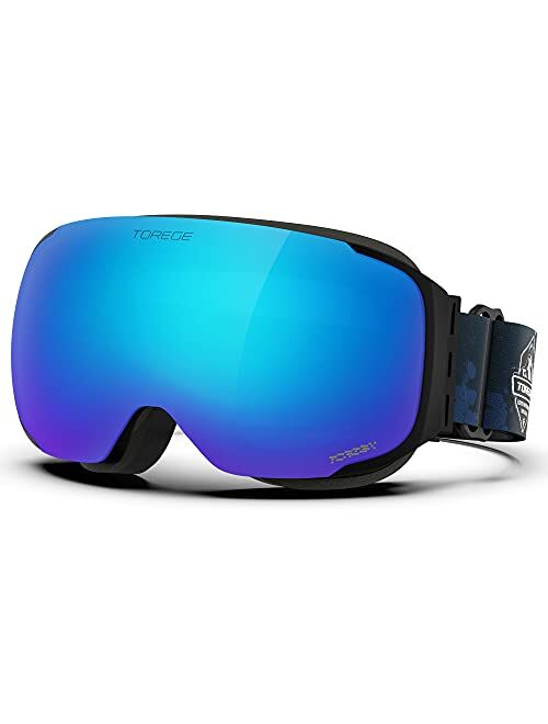 TOREGE Ski Goggles Anti Fog Dual-Layer UV Protection Snowboard Goggles OTG Snow Goggles for Men Women