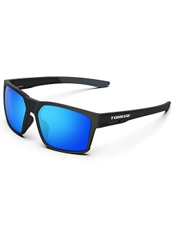 Torege Sunglasses for Men Women - Polarized Glasses Trendy Square Sunglasses for Outdoors Trekking Traveling Shopping