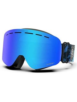 TOREGE Kids Ski Goggles, Snowboard Goggles Dual-Layer Anti Fog Snow Goggles for Boys Girls Youth TG05