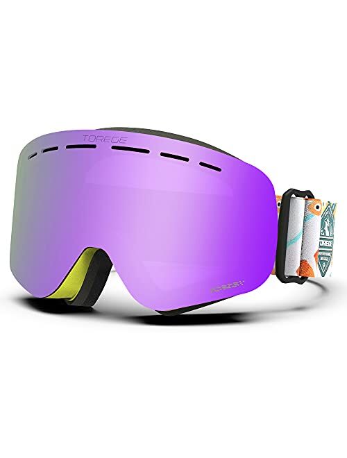 TOREGE Kids Ski Goggles, Snowboard Goggles Dual-Layer Anti Fog Snow Goggles for Boys Girls Youth TG05