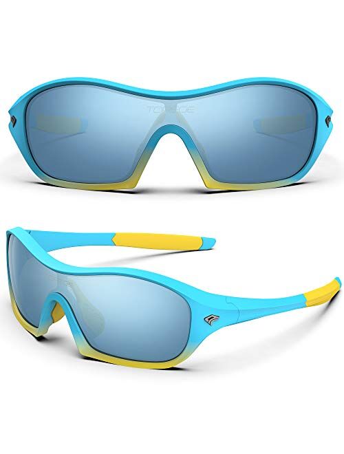 TOREGE Kids Sunglasses Polarized Sports Sunglasses for Boys and Girls TR17