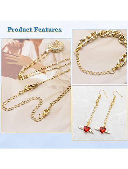 Tiparts 8 pcs Necklace Extender Bracelet Extender Gold Silver Chains Set with Lobster Clasps,Length: 6" 4" 3" 2"