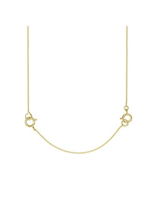 14k 18k Solid Gold Extender For Necklace or Bracelet, Removable Real Solid Gold Extension Link Cable Chain, Adjustable Length For 1inch 2inch 3icnh 4 inch. Jewee Diamond