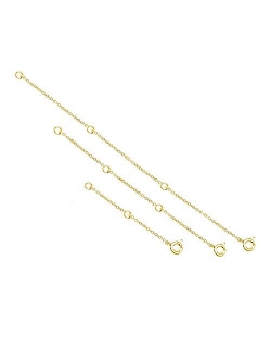 Meow Star Necklace Extender Sterling Silver Necklace Extenders Gold Choker Bracelet Extenders Chain Set 2", 4", 6" Inches Hypoallergenic Durable in Gold, Rose Gold, Silve