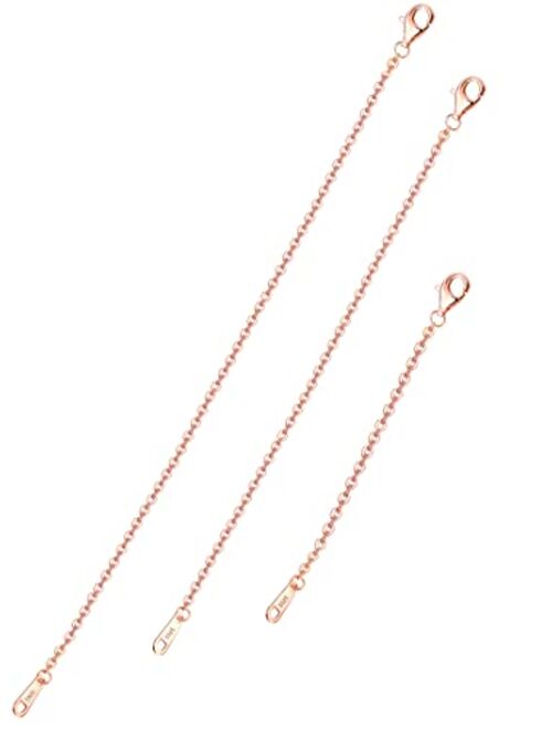 Meow Star Necklace Extender Sterling Silver Necklace Extenders Gold Choker Bracelet Extenders Chain Set 2", 4", 6" Inches Hypoallergenic Durable in Gold, Rose Gold, Silve