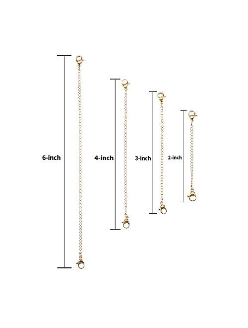 I-MART Stainless Steel Necklace Bracelet Extender Chain Set