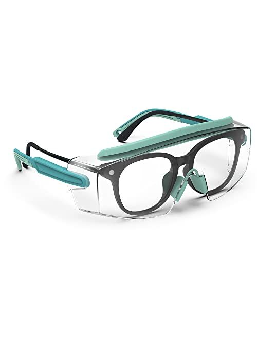 Torege Protective Glasses, Anti Fog Safety Glasses With Adjustable Frame And Temples,Fit Well Over Eyeglasses