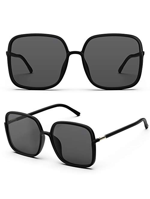 TOREGE Sunglasses for women Oversized Square Sunglasses Trendy Polarized Women's Sunglasses TR-C8