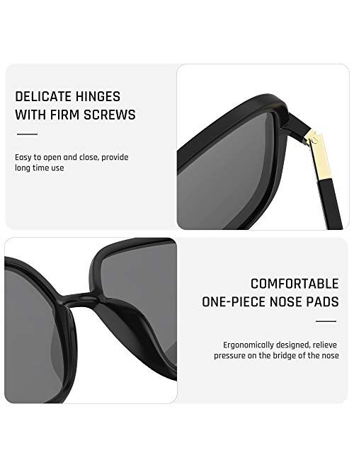 TOREGE Sunglasses for women Oversized Square Sunglasses Trendy Polarized Women's Sunglasses TR-C8