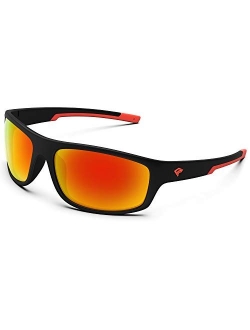 TOREGE Sports Polarized Sunglasses for Men Women Durable Frame Cycling Running Driving Fishing Trekking Glasses TR19