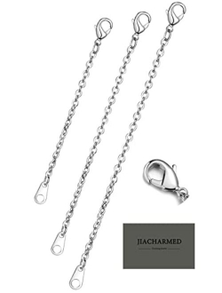 JIACHARMED Necklace Extender Delicate Necklace Extension Chain Set for Layering Necklaces, Necklace Extender 1"2" 3" 4" Inches with Durable Lobster Claw Clasp in White Go