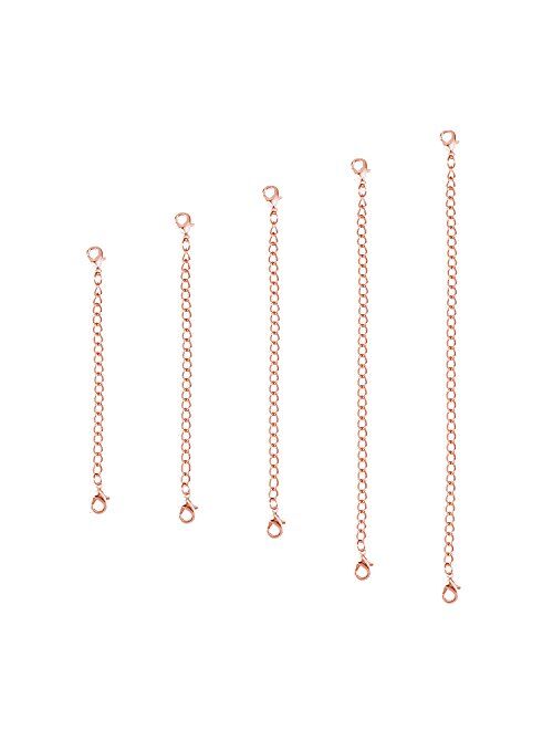 5 Pieces Necklace Extenders eBoot Chain Extenders Set for Necklace Bracelet DIY Jewelry Making