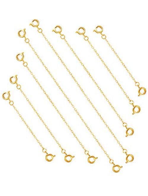 Mudder 8 Pieces Stainless Steel Necklace Extension Chain Bracelet Extender Chain, 4 Sizes