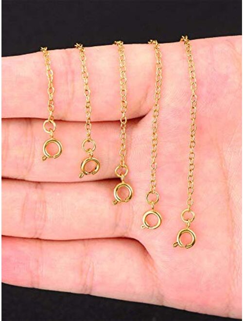 Mudder 8 Pieces Stainless Steel Necklace Extension Chain Bracelet Extender Chain, 4 Sizes