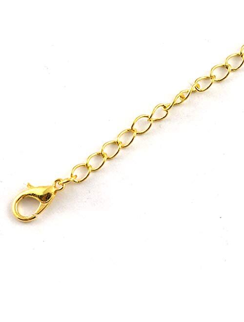 Youliang 5pcs Gold Extension Chain - Two End Buckle 2, 3, 4, 5, 6 Inch Necklace Extenders Chain Lobster Clasp Tail Chain for Necklace Bracelet DIY Jewelry Making