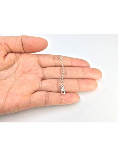 Adabele Sterling Silver Chain Clasp Extender Hypoallergenic Nickel Free for Healing Crystal Gemstone Pearl Glass Wood Women Men Jewelry Making