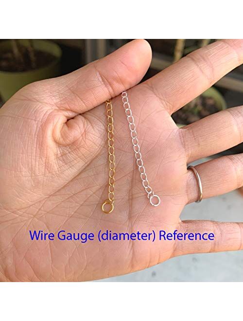 Adabele Sterling Silver Chain Clasp Extender Hypoallergenic Nickel Free for Healing Crystal Gemstone Pearl Glass Wood Women Men Jewelry Making