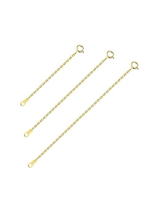 ALEXCRAFT 14K Gold Necklace Extenders 925 Sterling Silver Necklace Bracelet Ankle Extender Chain Extension for Jewelry Making2 3 4 inch