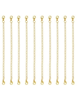 Tiparts 8 pcs Necklace Extender Bracelet Extender Gold Silver Chains Set with Lobster Clasps,Length: 6" 4" 3" 2"