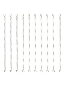 Tiparts 8 pcs Necklace Extender Bracelet Extender Gold Silver Chains Set with Lobster Clasps,Length: 6" 4" 3" 2"