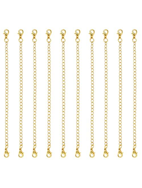 Tiparts 8 pcs Necklace Extender Bracelet Extender Gold Silver Chains Set with Lobster Clasps,Length: 6" 4" 3" 2"