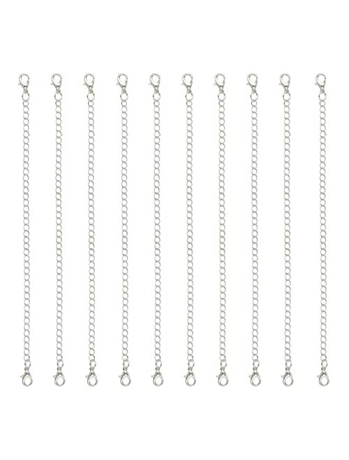 Tiparts 8 pcs Necklace Extender Bracelet Extender Gold Silver Chains Set with Lobster Clasps,Length: 6" 4" 3" 2"