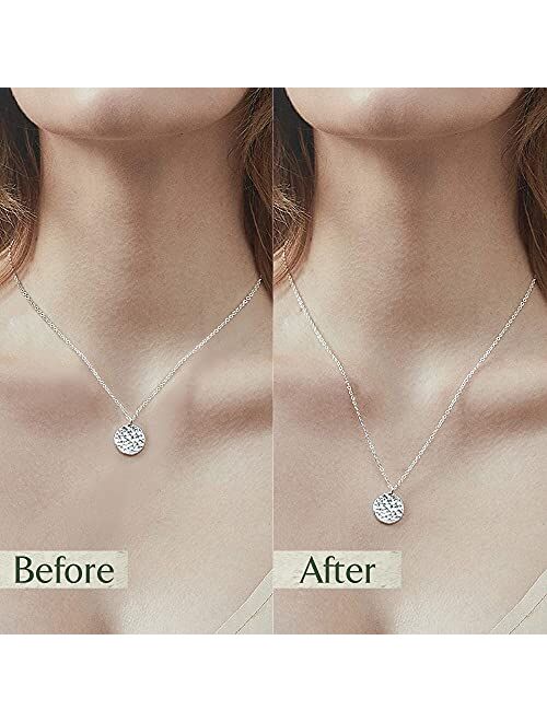 Milacolato 3Pcs Sterling Silver Necklace Extenders Delicate Necklace Extender Chain Set for Women 18K White Gold Plated Hypoallergenic Lightweight Extenders Necklace for 