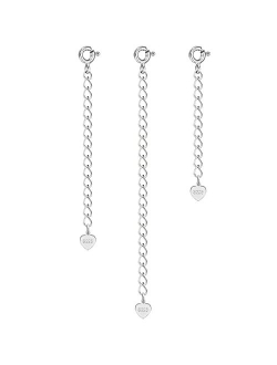 Cadikez 3 Pcs 925 Sterling Silver Extenders Chain Necklace Bracelet Anklet Extension Extension Chains Set for Jewelry Making