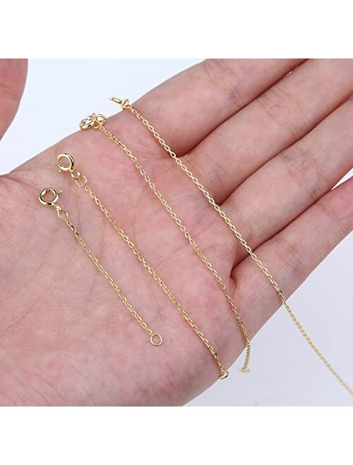 CASSIECA 4 Pcs Sterling Silver Necklace Extenders Silver Gold Chain Extenders for Necklaces Bracelet Anklet, Length 2" 3" 4" 6"