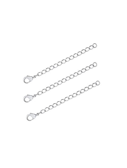 MEEDOZ Necklace Bracelet Extenders for Women Men, 3pcs Lobster Clasp Extension Chain Set for Bracelet Necklace Anklet and DIY Jewelry Making