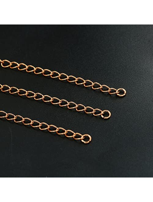 MEEDOZ Necklace Bracelet Extenders for Women Men, 3pcs Lobster Clasp Extension Chain Set for Bracelet Necklace Anklet and DIY Jewelry Making