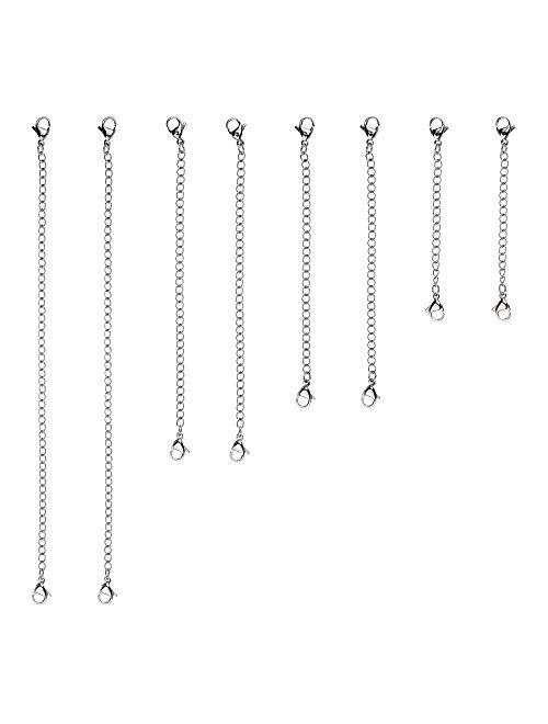 D-buy 8 Pieces Stainless Steel Necklace Extenders Bracelet Extenders Extender Chains Set of 4 Different Length: 6 inch 4 inch 3 inch 2 inch