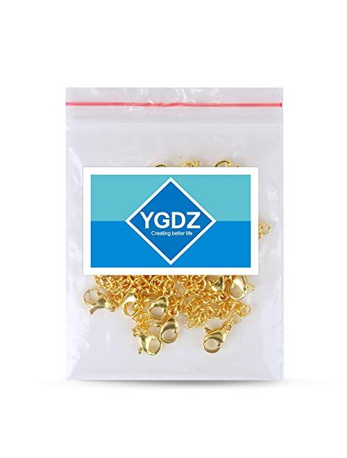 YGDZ 10 Pieces Necklace Extender, Stainless Steel Chain Extender Jewelry Necklace Bracelet Extender with Lobster Clasps for Jewelry Making, 5 Sizes(1 2 3 4 5)