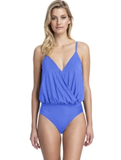 Gottex Women's Standard V-Neck Blouson One Piece Swimsuit