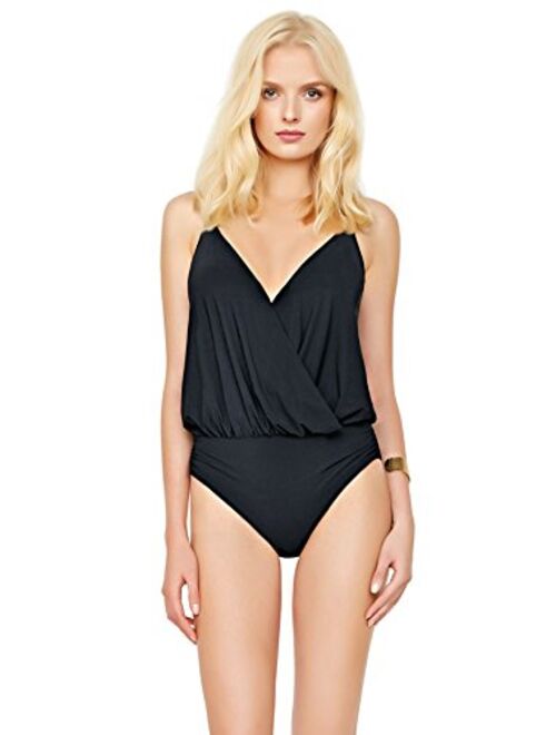 Gottex Swimwear Gottex Women's Standard V-Neck Blouson One Piece Swimsuit