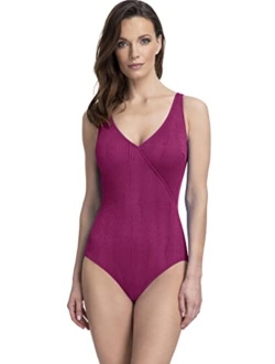 Gottex Women's Textured Surplice One Piece Swimsuit