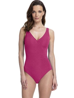 Gottex Women's Textured Surplice One Piece Swimsuit