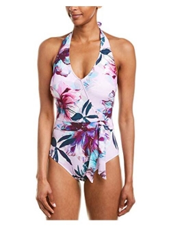 Gottex Women's Wrap Halter V-Neck One Piece Swimsuit