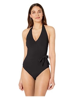 Gottex Women's Wrap Halter V-Neck One Piece Swimsuit