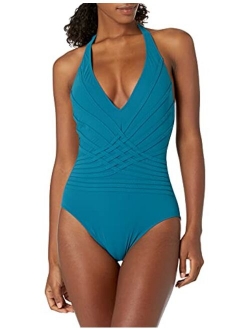 Gottex Women's Standard Divine Halter V Neck One Piece