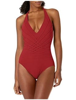 Gottex Women's Standard Divine Halter V Neck One Piece