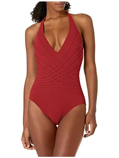 Gottex Swimwear Gottex Women's Standard Divine Halter V Neck One Piece