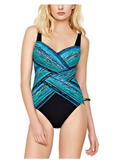 Gottex Women's Draped Panel Sweetheart Square Neck One Piece Swimsuit